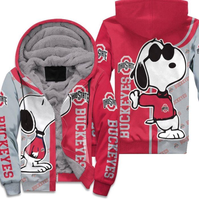 Ohio State Buckeyes Snoopy 3D Unisex Fleece Hoodie