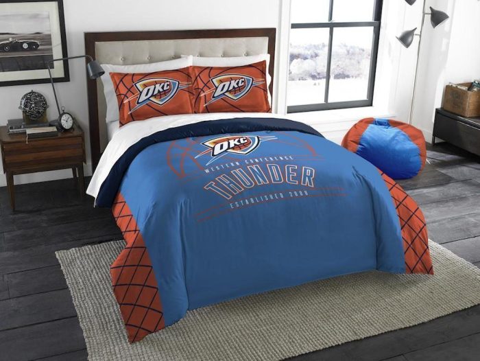 Oklahoma City Thunder Bedding Set- 1 Duvet Cover & 2 Pillow Cases