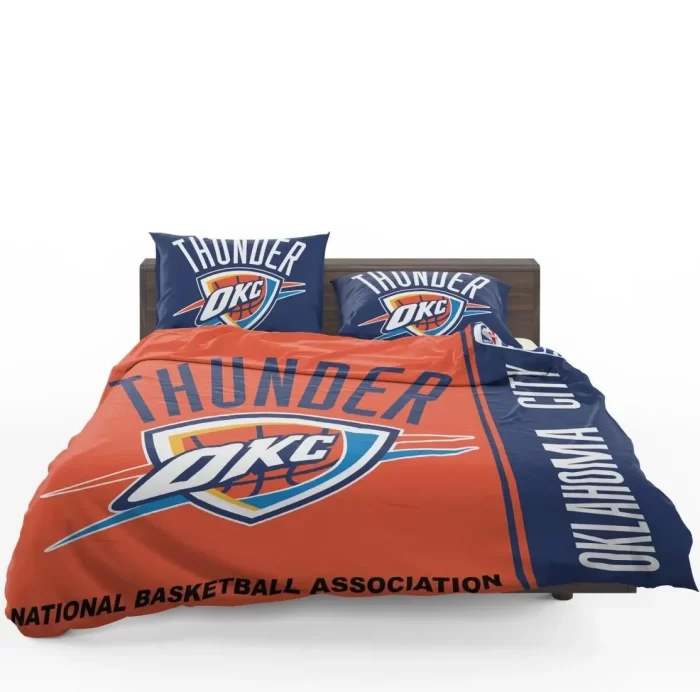 Oklahoma City Thunder NBA Basketball Bedding Set- 1 Duvet Cover & 2 Pillow Cases