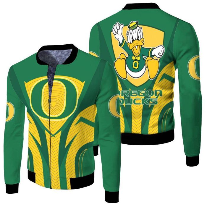 Oregon Ducks Mascot Ncaa 3D Fleece Bomber Jacket