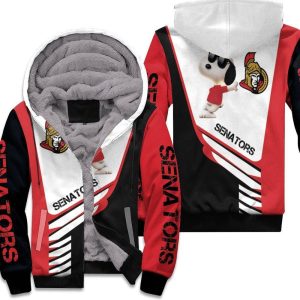 Ottawa Senators Snoopy For Fans 3D Unisex Fleece Hoodie