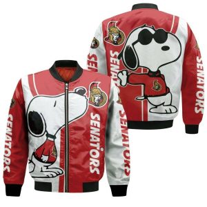 Ottawa Senators Snoopy Lover 3D Printed Bomber Jacket