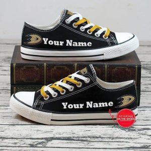 Personalized Anaheim Ducks NHL Hockey Gift For Fans Low Top Custom Canvas Shoes