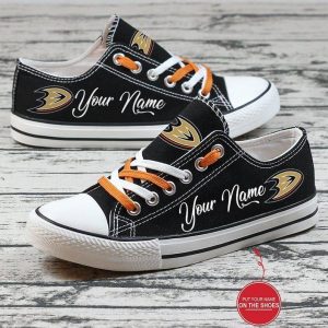 Personalized Anaheim Ducks NHL Hockey Gift For Fans Low Top Custom Canvas Shoes
