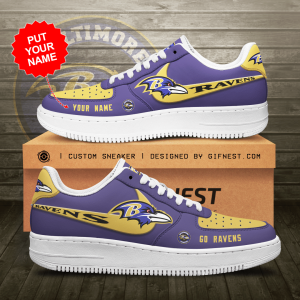 Personalized Baltimore Ravens Air Force Sneaker Custom For Fan