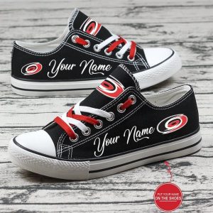 Personalized Carolina Hurricanes NHL Hockey Gift For Fans Low Top Custom Canvas Shoes