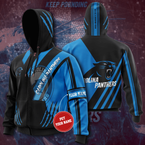 Personalized Carolina Panthers Zip-Up Hoodie For Fans