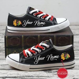 Personalized Chicago Blackhawks NHL Hockey Gift For Fans Low Top Custom Canvas Shoes