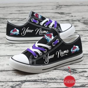Personalized Colorado Avalanche NHL Hockey Gift For Fans Low Top Custom Canvas Shoes