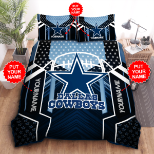 Personalized Dallas Cowboys Duvet Cover Pillowcase Bedding Set