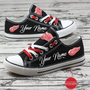 Personalized Detroit Red Wings NHL Hockey Gift For Fans Low Top Custom Canvas Shoes
