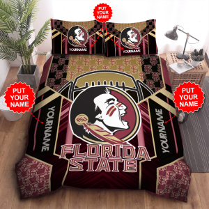 Personalized Florida State Seminoles Duvet Cover Pillowcase Bedding Set