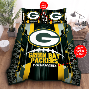 Personalized Green Bay Packers Duvet Cover Pillowcase Bedding Set