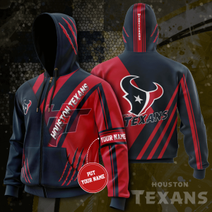 Personalized Houston Texans Zip-Up Hoodie For Fans