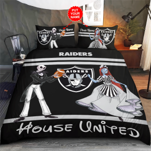 Personalized Las Vegas Raiders Duvet Cover Pillowcase Bedding Set