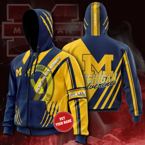Personalized Michigan Wolverines Zip-Up Hoodie For Fans