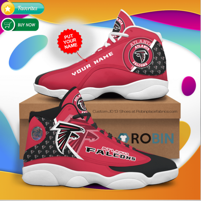 Personalized Name Atlanta Falcons Jordan 13 Sneakers - Custom JD13 Shoes