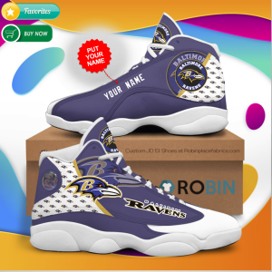 Personalized Name Baltimore Ravens Jordan 13 Sneakers - Custom JD13 Shoes