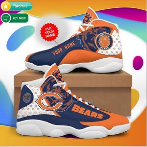 Personalized Name Chicago Bears Football Jordan 13 Sneakers - Custom JD13 Shoes