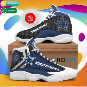 Personalized Name Dallas Cowboys Jordan 13 Sneakers - Custom JD13 Shoes