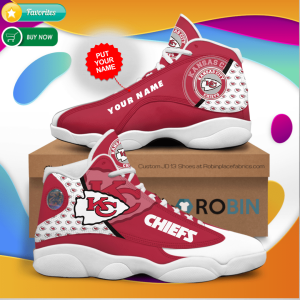 Personalized Name Kansas City Chiefs Jordan 13 Sneakers - Custom JD13 Shoes