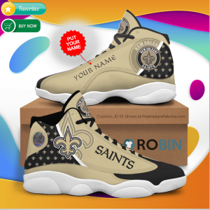 Personalized Name New Orleans Saints Jordan 13 Sneakers - Custom JD13 Shoes