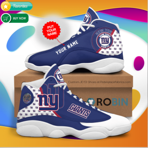 Personalized Name New York Giants Jordan 13 Sneakers - Custom JD13 Shoes