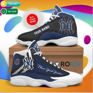 Personalized Name New York Yankees Baseball Jordan 13 Sneakers - Custom JD13 Shoes