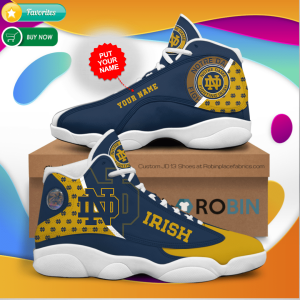 Personalized Name Notre Dame Fighting Irish Jordan 13 Sneakers - Custom JD13 Shoes