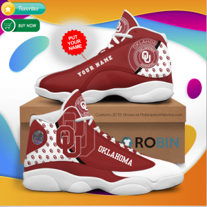 Personalized Name Oklahoma Sooners Jordan 13 Sneakers - Custom JD13 Shoes