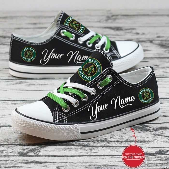 Personalized Oakland Athletics MLB Baseball Gift For Fans Low Top Custom Canvas Shoes