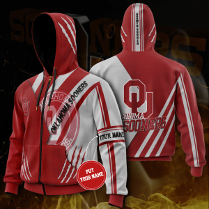 Personalized Oklahoma Sooners Zip-Up Hoodie For Fans