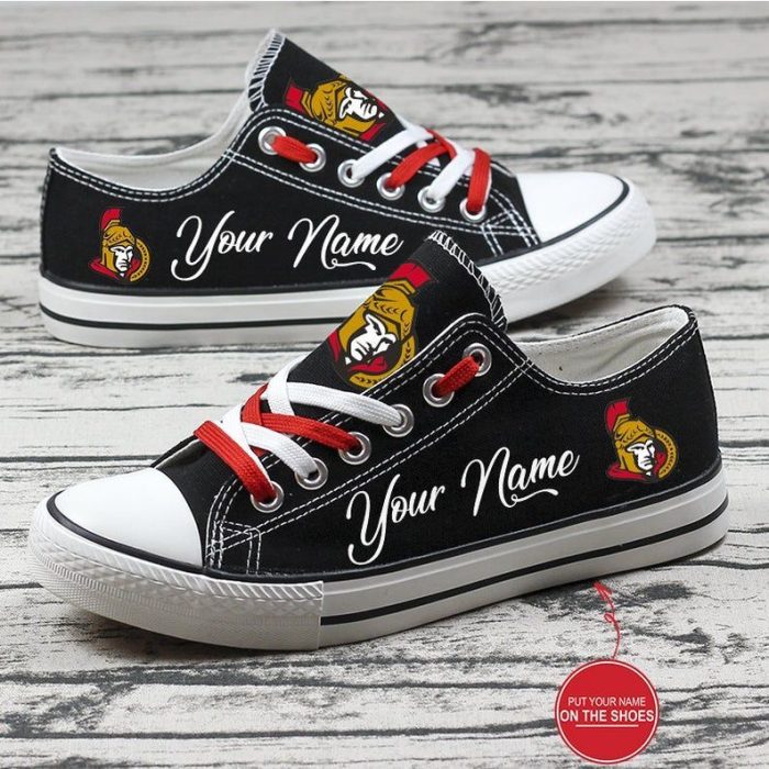 Personalized Ottawa Senators NHL Hockey Gift For Fans Low Top Custom Canvas Shoes