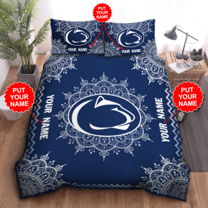 Personalized Penn State Nittany Lions Duvet Cover Pillowcase Bedding Set