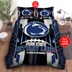 Personalized Penn State Nittany Lions Duvet Cover Pillowcase Bedding Set