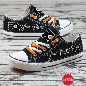 Personalized Philadelphia Flyers NHL Hockey Gift For Fans Low Top Custom Canvas Shoes