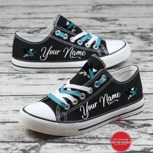 Personalized San Jose Sharks NHL Hockey Gift For Fans Low Top Custom Canvas Shoes