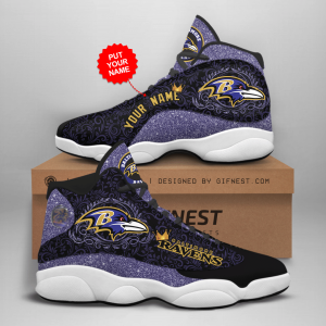 Personalized Shoes Baltimore Ravens Jordan 13 Customized Name