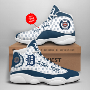 Personalized Shoes Detroit Tigers Jordan 13 Custom Name