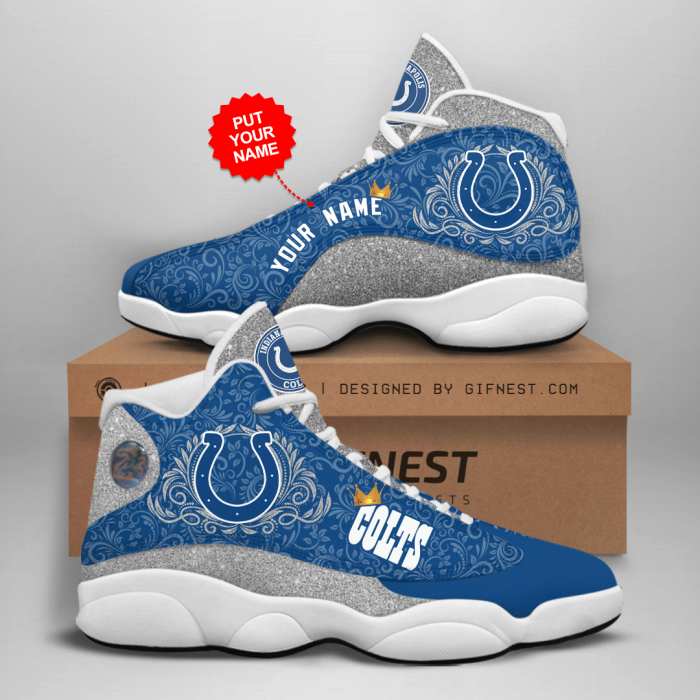 Personalized Shoes Indianapolis Colts Jordan 13 Customized Name