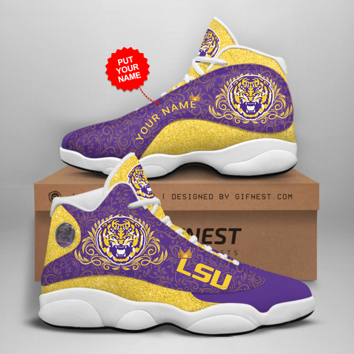 Personalized Shoes Lsu Tigers Jordan 13 Customized Name