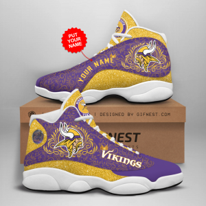 Personalized Shoes Minnesota Vikings Jordan 13 Customized Name
