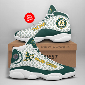 Personalized Shoes Oakland Athletics Jordan 13 Custom Name