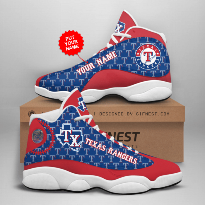 Personalized Shoes Texas Rangers Jordan 13 Custom Name