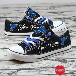 Personalized St Louis Blues NHL Hockey Gift For Fans Low Top Custom Canvas Shoes
