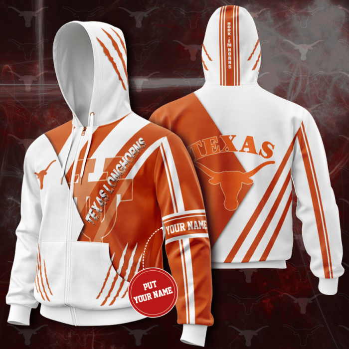 Personalized Texas Longhorns Zip-Up Hoodie For Fans