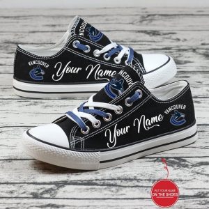 Personalized Vancouver Canucks NHL Hockey Gift For Fans Low Top Custom Canvas Shoes