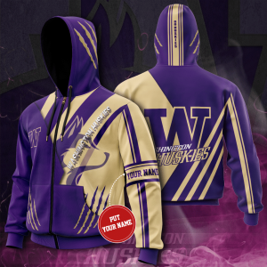 Personalized Washington Huskies Zip-Up Hoodie For Fans