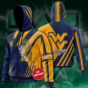 Personalized West Virginia Mountaineers Zip-Up Hoodie For Fans