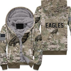 Philadelphia Eagles Camouflage Veteran 3D Unisex Fleece Hoodie